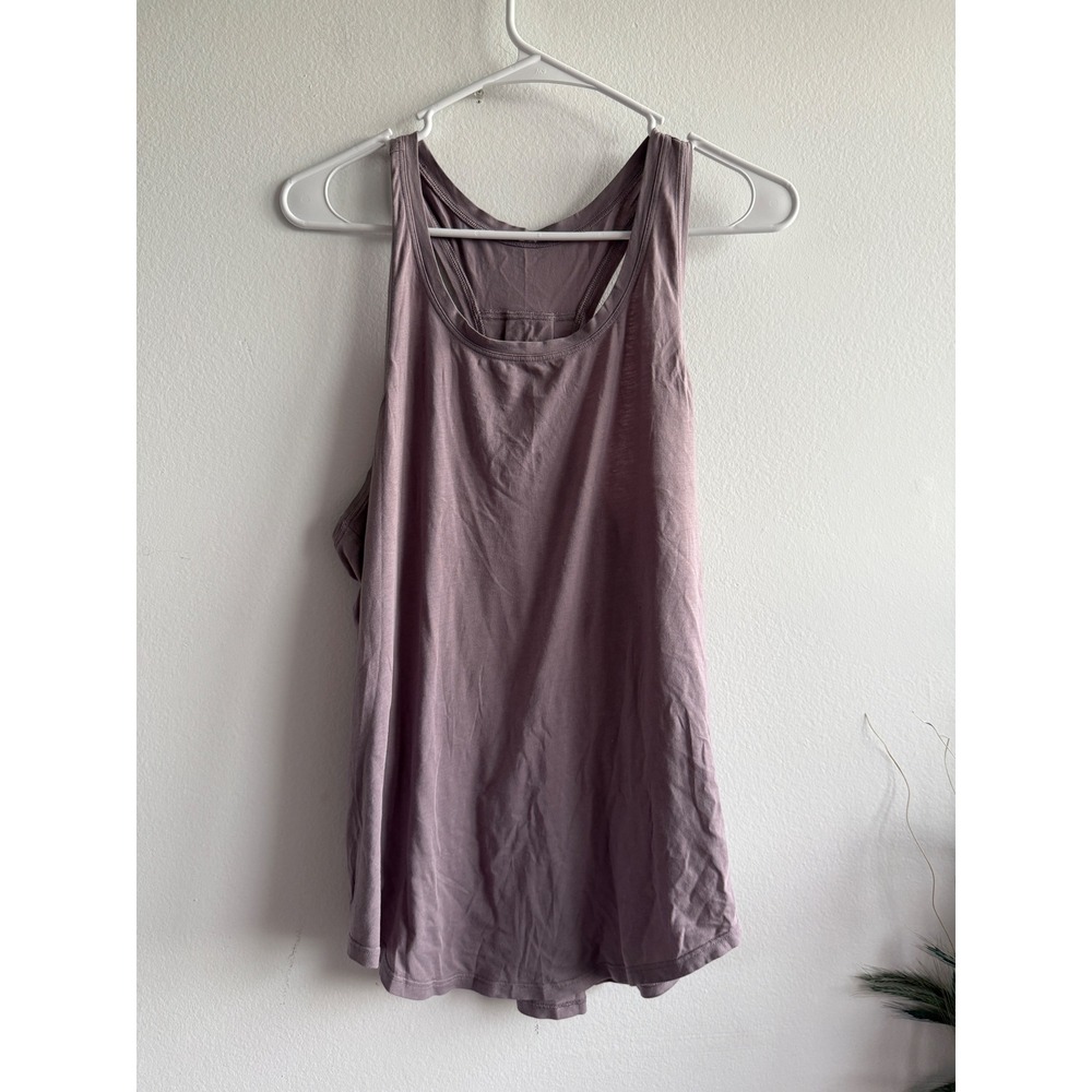 Lululemon Womens Racerback Tank Top Purple Pleated Back Curved Hem Activewear